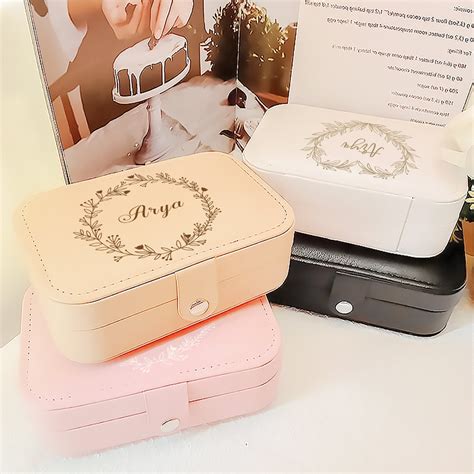 Personalized Engraved Jewelry Box, Custom Vintage Travel Jewelry Case ...