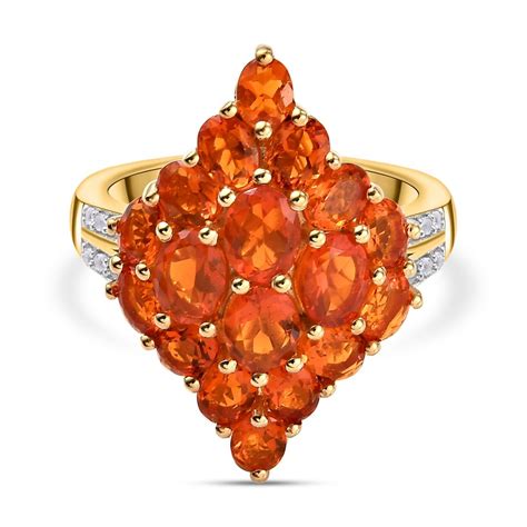 Salamanca Feueropal Ring 925 Silber vergoldet Größe 21 00 ca 2 76