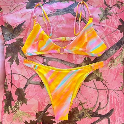 Blackbough Swim Rainbow Sherbet Ombre Bikini Set Two Piece