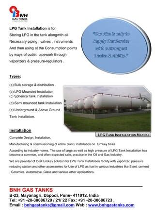 LPG TANK INSTALLATION PDF