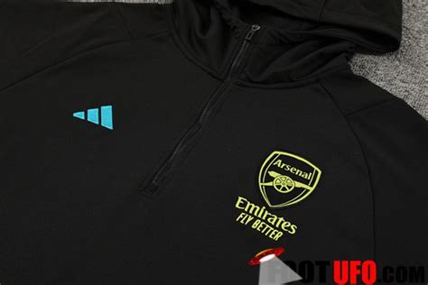 Officielle Magasin Ensemble Survetement Veste A Capuche Arsenal Noir