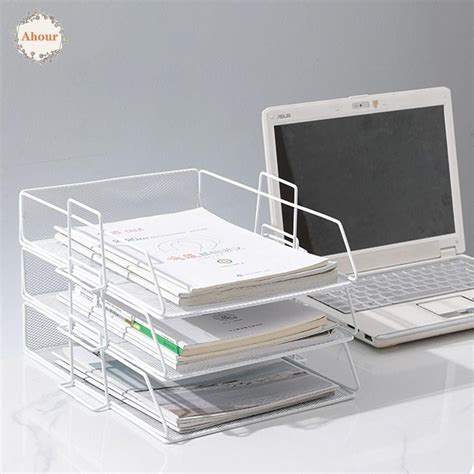 AHOUR Stackable File Rack, Desktop Organizer File Organizer A4 File ...