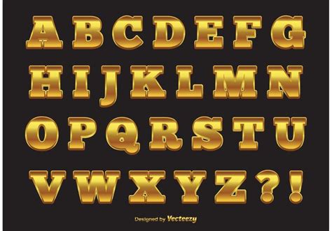 Elegant Gold Vector Alphabet 87610 Vector Art at Vecteezy