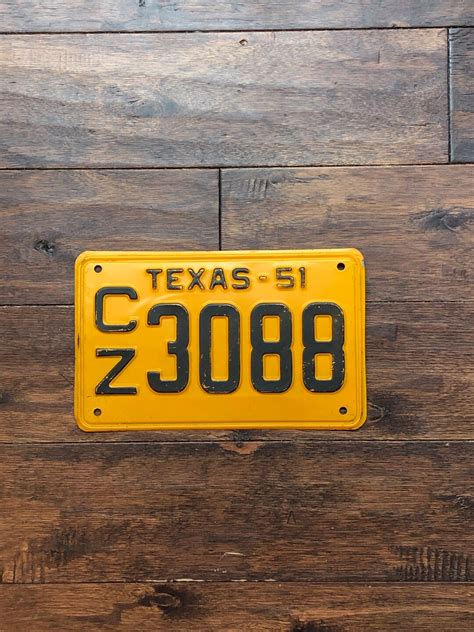 License Plate Texas 1951, Vintage Texas License Plate, 1951 Vintage ...