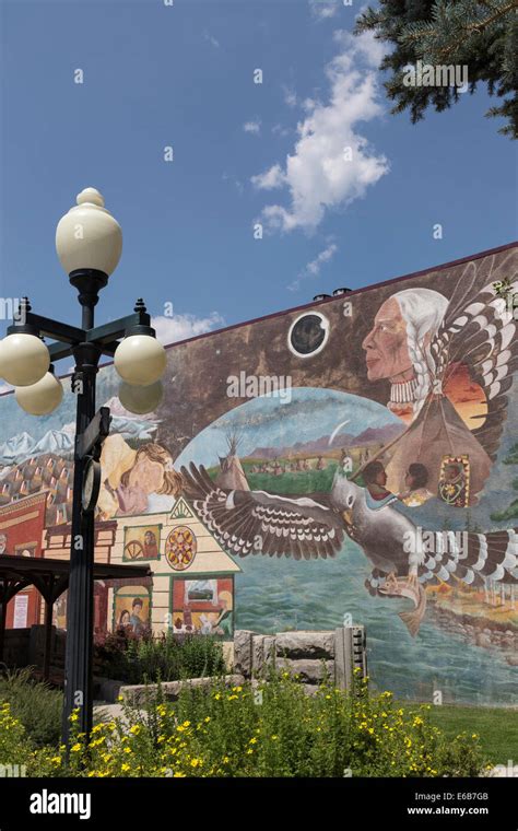 Painted Mural in Last Chance Gulch Pedestrian Mall, Helena, Montana ...