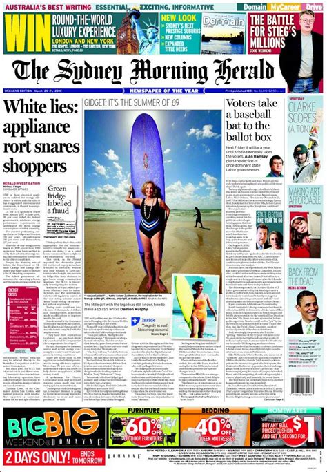 Newspaper The Sydney Morning Herald Australia Newspapers In