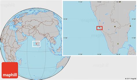 Gray Location Map Of Mangalore