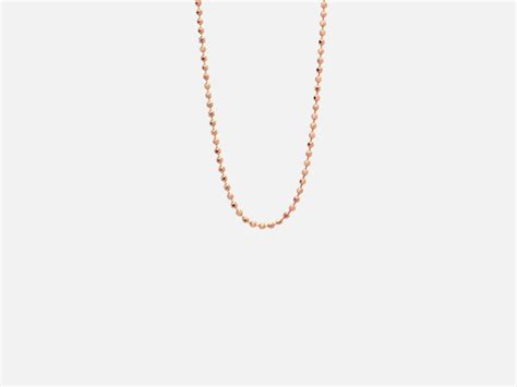 Rose Gold Vermeil Thin Beaded Ball Chain Necklace 1mm 16 - 18 inch ...