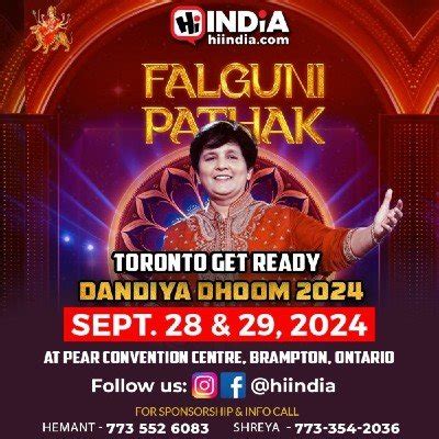 Falguni Pathak Dandiya Dhoom In Toronto Th September Tickets