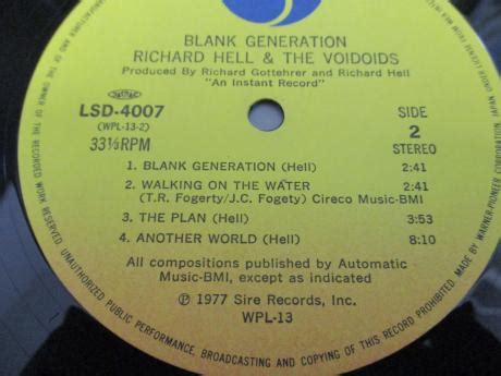 Backwood Records Richard Hell And The Voidoids Blank Generation Japan