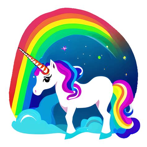 Cartoon Rainbow Unicorn by Lisa Frank · Creative Fabrica