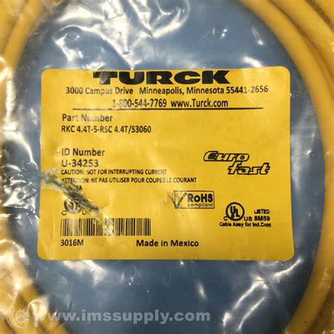 Turck Rkc T Rsc T S Cordset U Ims Supply