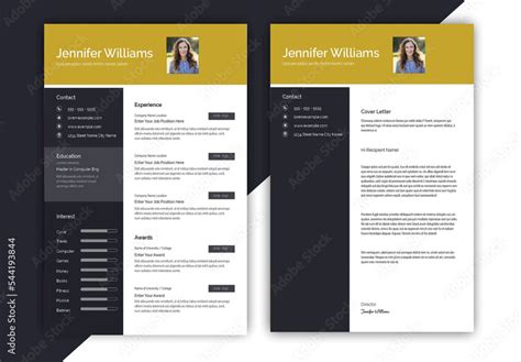 Clean Creative Resume Layout Stock Template | Adobe Stock