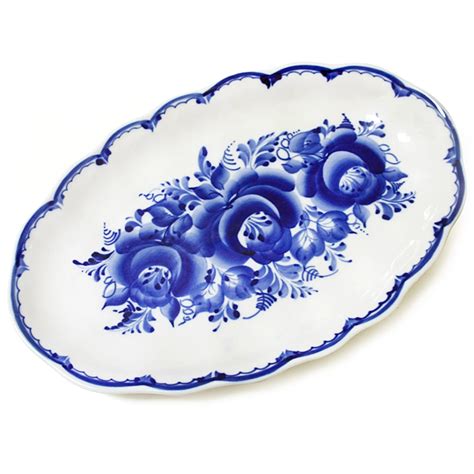 Поднос Гжель Рисунок (111 Фото)