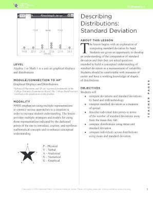 Fillable Online Describing Distributions Standard Deviation Aaec