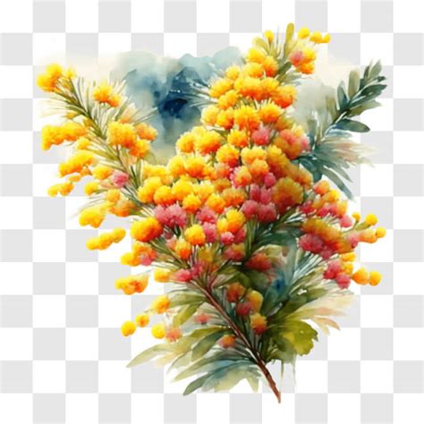 Download Beautiful Yellow Flowers Painting Png Online Creative Fabrica