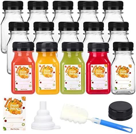 Amazon HNXAZG 10 Pcs 4 Oz Plastic Juice Bottles With Lids Empty