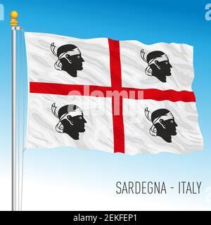 Sardinia flag, italian region, vector illustration Stock Vector Image ...