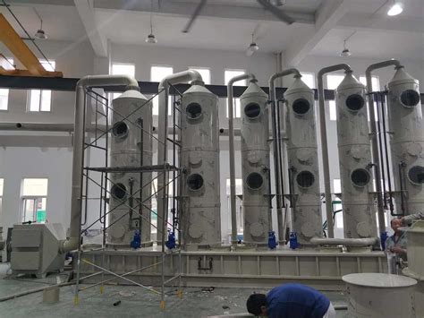 Horizontal Industry Plastic Spray Column Air Wet Scrubber Design For