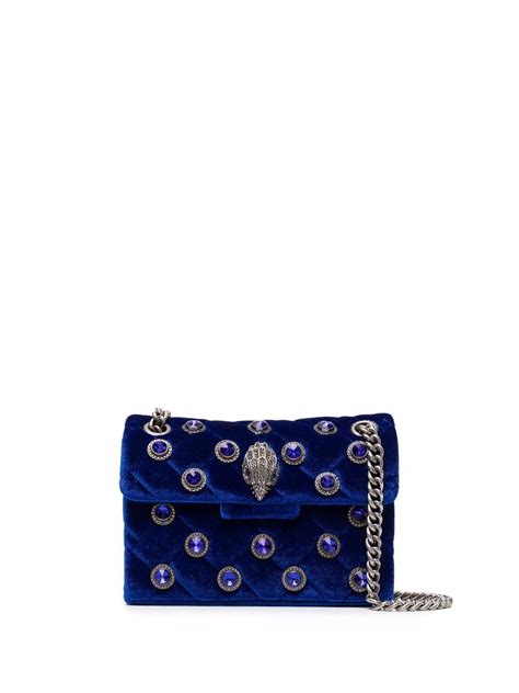 Kurt Geiger London Bags Kensington Blue Velvet Blue Bags Chain