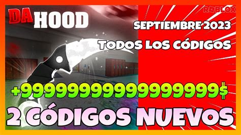 2 Nuevos códigos TODOS los CODIGOS activos de DA HOOD Roblox