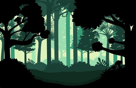 Silhouette jungle landscape background 3426701 Vector Art at Vecteezy