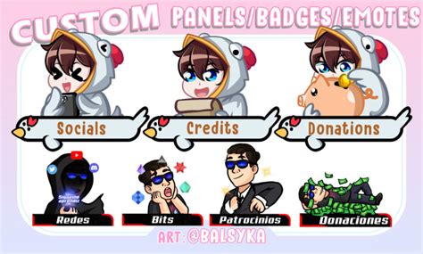 Draw Cute Custom Chibi Twitch Panels For You By Balsyka Fiverr