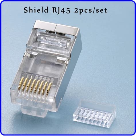 Cat6 Shielded Rj45 With Wire Loding Guide 8p8c Plug Stp Connector 30u Gold Plating 50pcsbag In