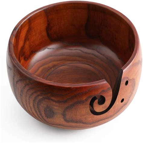 Wooden Yarn Bowl Rosewood Handmade Craft Knitting Bowl Etsy