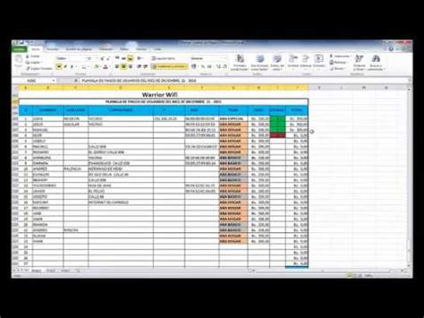 Control De Pagos Planilla Excel YouTube