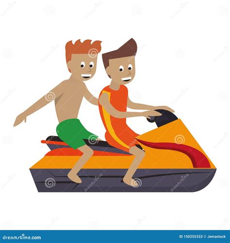 Jetski Racing Vector Illustration Logo Cartoondealer