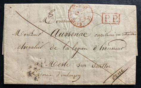 France Vintage Letter Stampless Cover To Torne Europe France