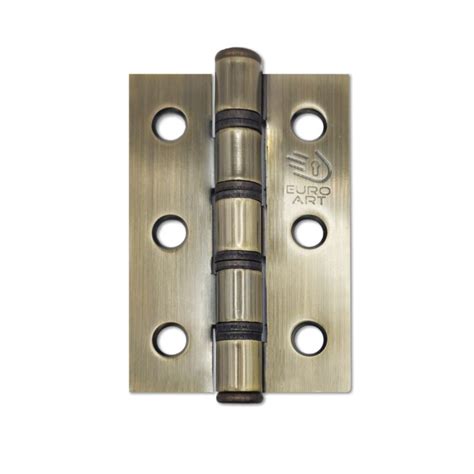 Double Washered Hinge In Antique Brass Finish 75x50x2mm Ironmongery