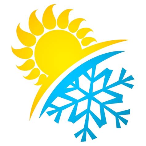 Premium Vector Sun And Snowflake Air Flows Symbol Of Air Conditioning