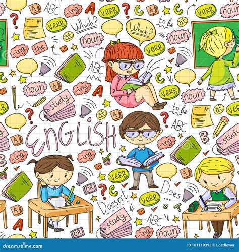 English School for Children. Learn Language. Education Vector ...