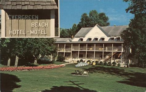 Evergreen Beach Motel Ephraim, WI Postcard