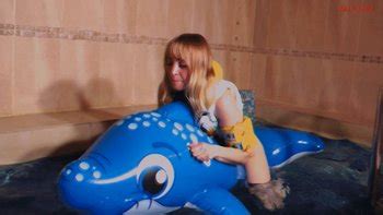 Alla Gets Fucked Hot With An Inflatable Walrus In The Pool And Gets A Real Orgasm