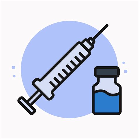 Injection Vaccine Icon Filled Line Syringe And Drugs Bottle Logo