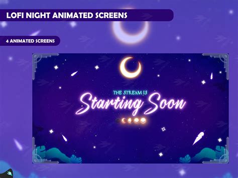 Stream Package Lofi Night Twitch Overlay Animated Alerts Etsy