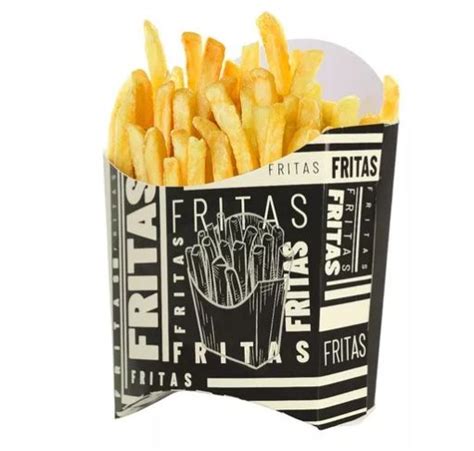 Embalagem Para Batata Frita Delivery Preto C Un Embalagens