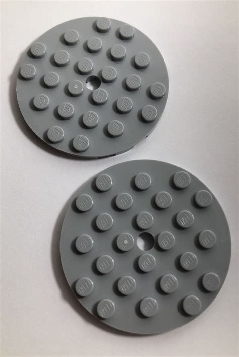 Lego X Round Light Bluish Grey Plate X With Pinhole