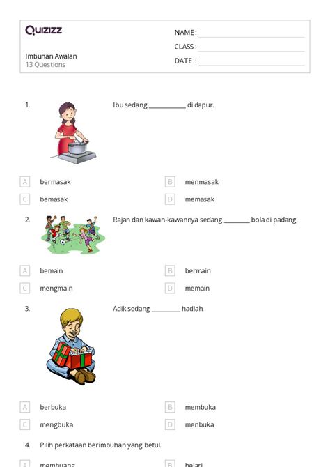 50 Lembar Kerja Awalan Untuk Kelas 2 Di Quizizz Gratis Dapat Dicetak