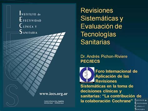 PPT Revisiones Sistem Ticas Y Evaluaci N De Tecnolog As Sanitarias Dr