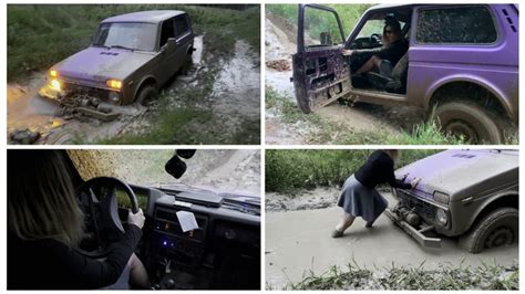 Premiere Sexy Girl Stuck Hard In Deep Mud Driving Lada Niva Pornmeka