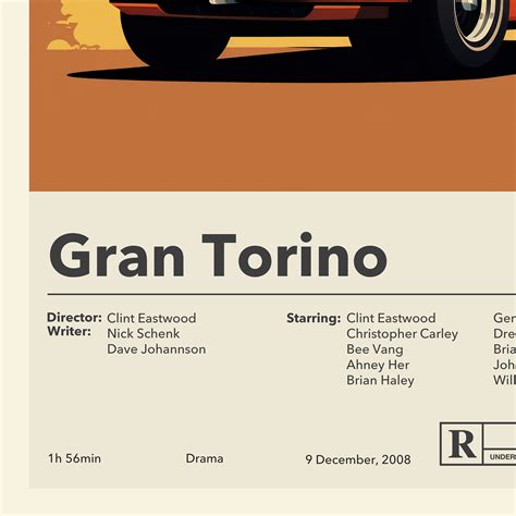 Gran Torino Poster Clint Eastwood Minimalist Movie Poster - Etsy