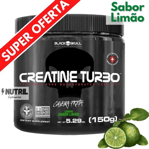 Creatina Turbo Black Skull 150g Creatine Monohidratada Turbo Caveira