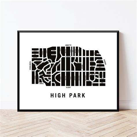 High Park Neighbourhood Map Print | Toronto Housewarming Gift – Modern ...