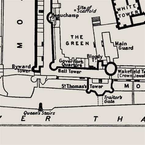 Tower of London Map Fine Art Print London Sightseeing Poster | Etsy