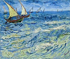 Vincent Van Gogh Barques Saintes Maries De La Mer Tableau De