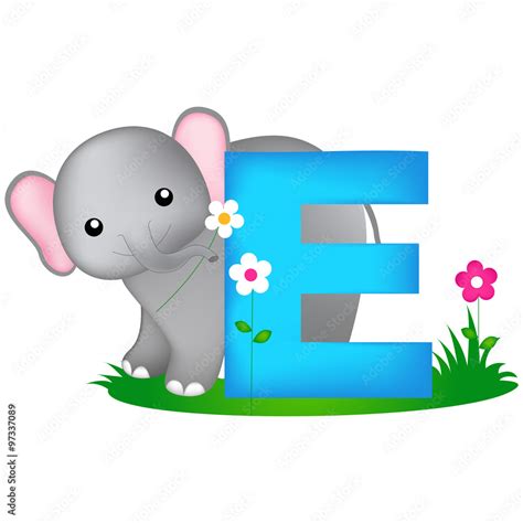 Animal alphabet letter E Stock Vector | Adobe Stock